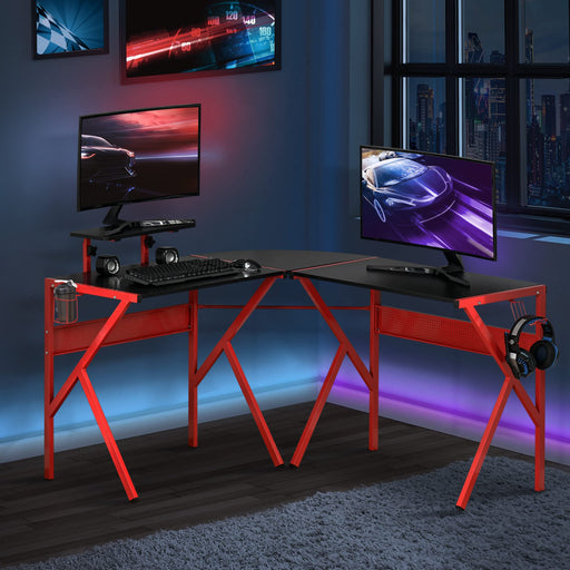 HOMCOM Gaming Desk Metal Red 1,250 x 750 mm