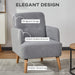 HOMCOM Armchair Light Grey PL (Polyester), Eucalyptus Wood, Sponge