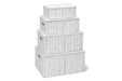 ARPAN Storage Basket Paper Rope White 36 x 28 x 18.5 cm Set of 4