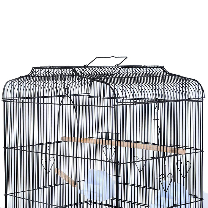 PawHut Bird Cage Black 370 mm x 475 mm x 1530 mm