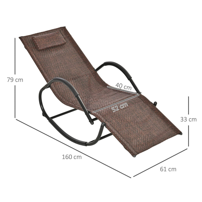 OutSunny Rocking Chair Brown 1,600 x 790 mm