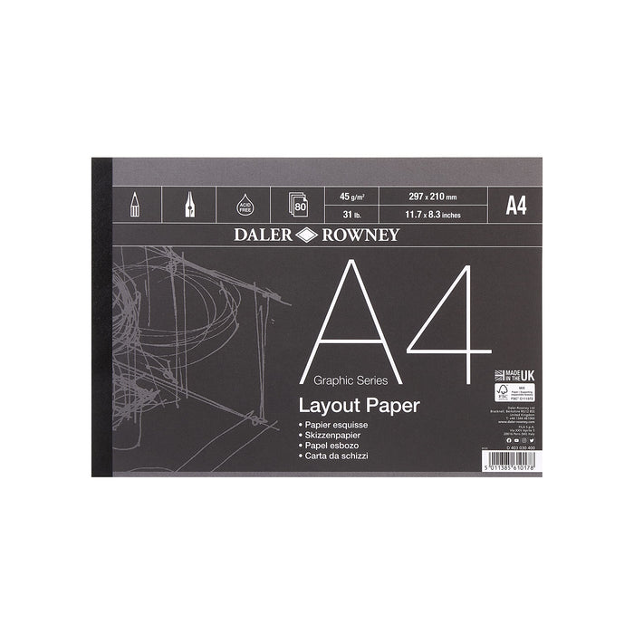 Daler-Rowney Pads 403030400 45 gsm A4 Clear 80 Sheets