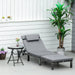 OutSunny Rattan Single Lounge Grey