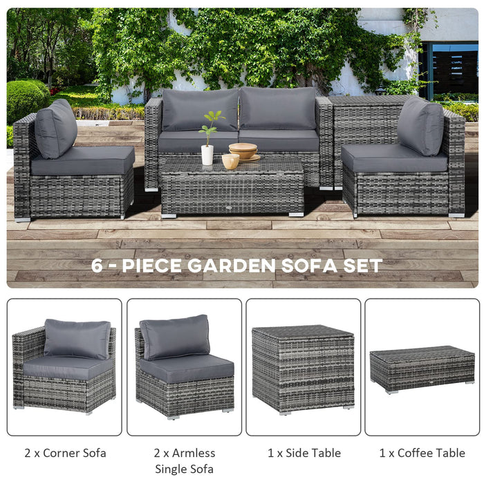 OutSunny Sofa 700 x 700 x 660 mm PE (Polyethylene) rattan, steel Grey