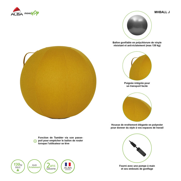 Alba Ergonomic Ball Mhball J Fabric Yellow