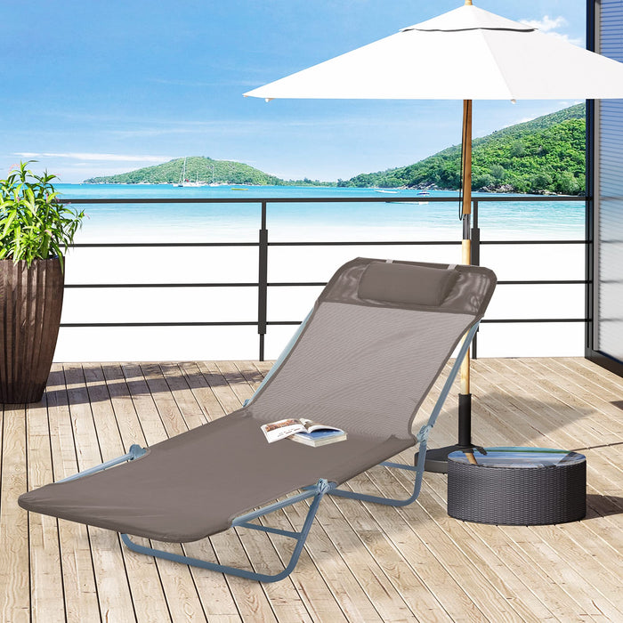 OutSunny Lounge Chair 01-0336 Textilene, Steel Black