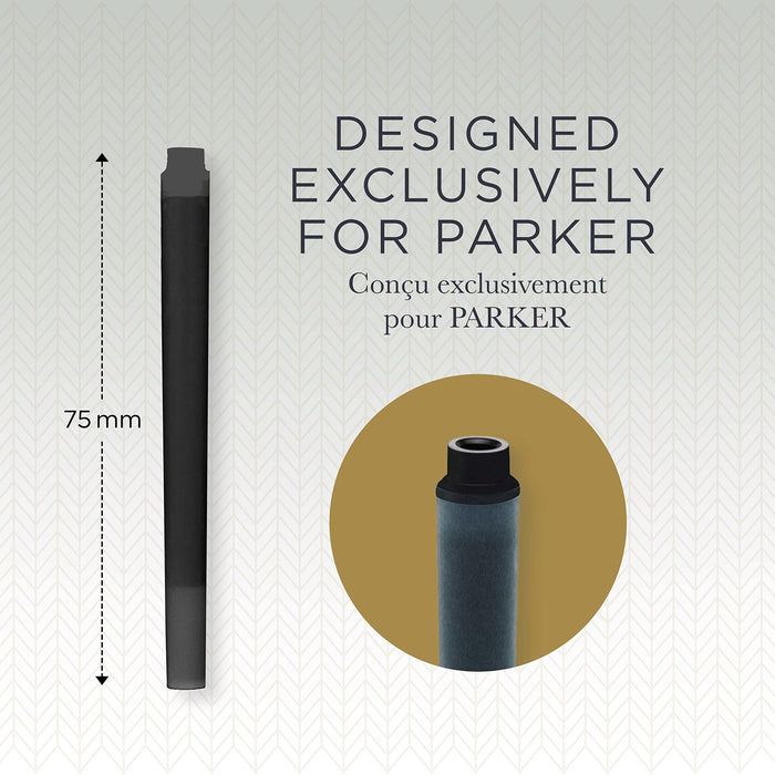 Parker 1950206 Fountain Pen Refill Black Pack of 10