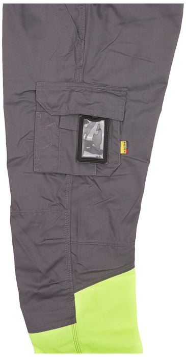 BLÅKLÄDER Trousers 15641811 Cotton, PL (Polyester) Mid Grey, Yellow Size 38R