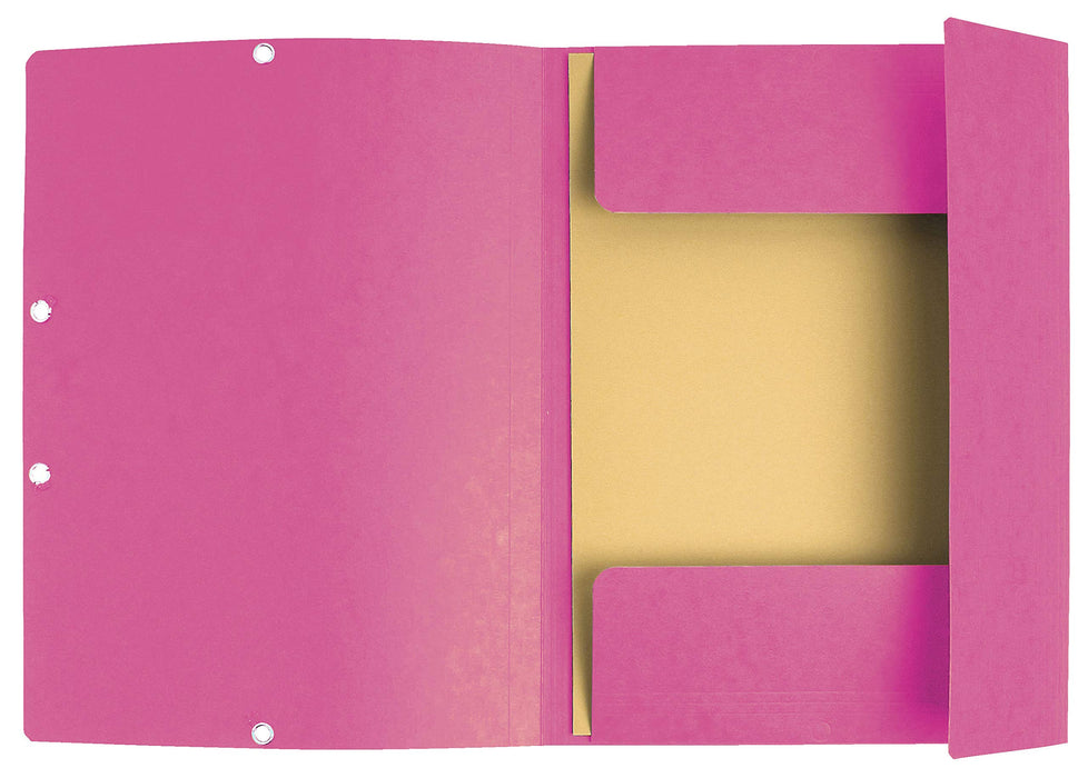 Exacompta 3 Flap Folder 55407E Pink Mottled Pressboard Pack of 25