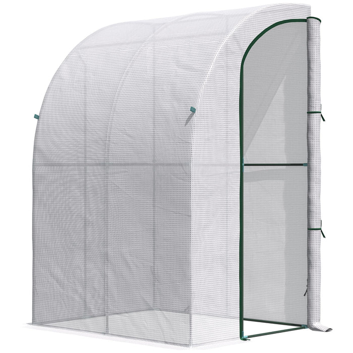 OutSunny Lean to Greenhouse White 143 X 118 X 212 cm