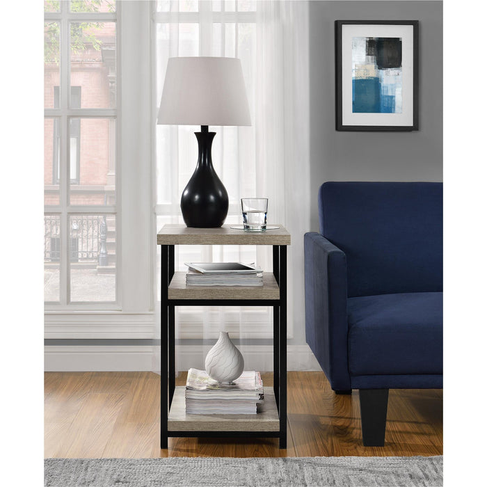 Alphason Rectangular End Table with Grey Oak Coloured MDF Top and Grey Oak Coloured Frame 5048096PCOM 376 x 457 x 602mm