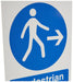 Mandatory Sign Pedestrian Walkway with Right Arrow Plastic 20 x 15 cm