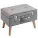 HOMCOM Elegant Velvet Footstool Pouffe Storage Grey