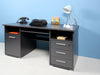 GERMANIA Home Office Desk with Anthracite Coloured Melamine Top and 3 Lockable Drawers 484 1,450 x 700 x 750 mm