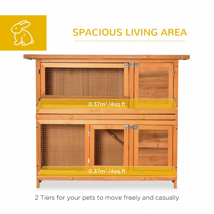 PawHut Rabbit Cage Sauce Yellow 480 mm x 1200 mm x 1000 mm