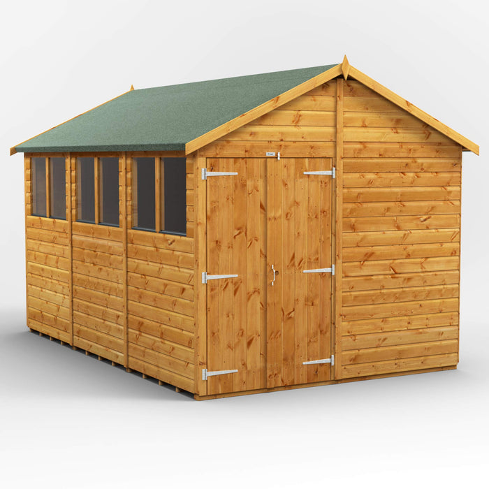 Power Garden Shed 128PADD Golden Brown 12x8