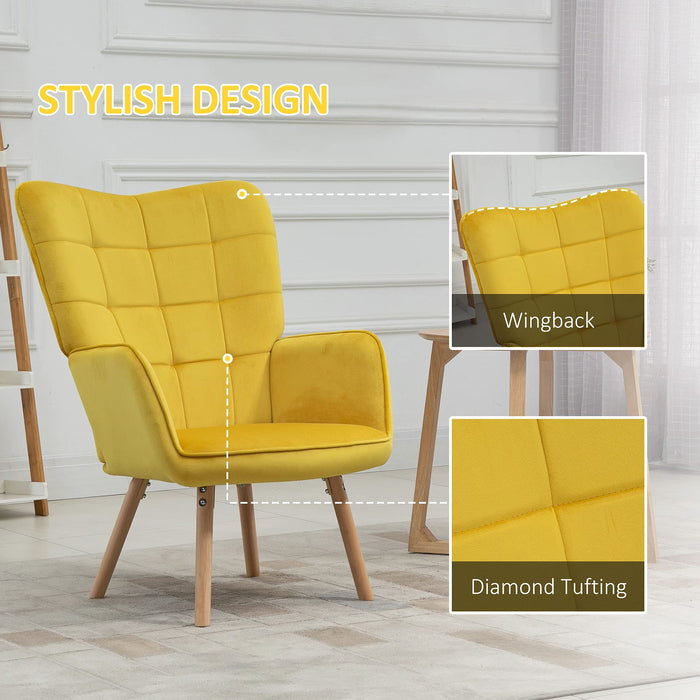 HOMCOM Accent Chair 839-132V70YL Yellow