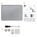 Nobo Small Desktop or Wall Mountable Magnetic Whiteboard QB05742C Lacquered Steel Silver Slim Frame 580 x 430 mm Grey