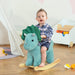 HOMCOM Kid Plush Ride-On Rocking Horse Triceratops-shaped Toy Rocker