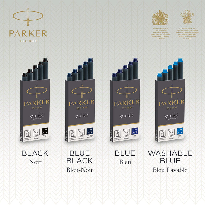 Parker 1950206 Fountain Pen Refill Black Pack of 10