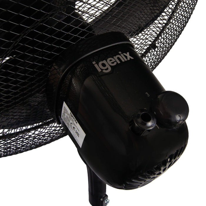 igenix Pedestal Fan Black 70 x 70 x 125 cm