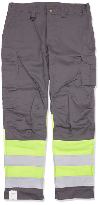 BLÅKLÄDER Trousers 15641811 Cotton, PL (Polyester) Mid Grey, Yellow Size 38R