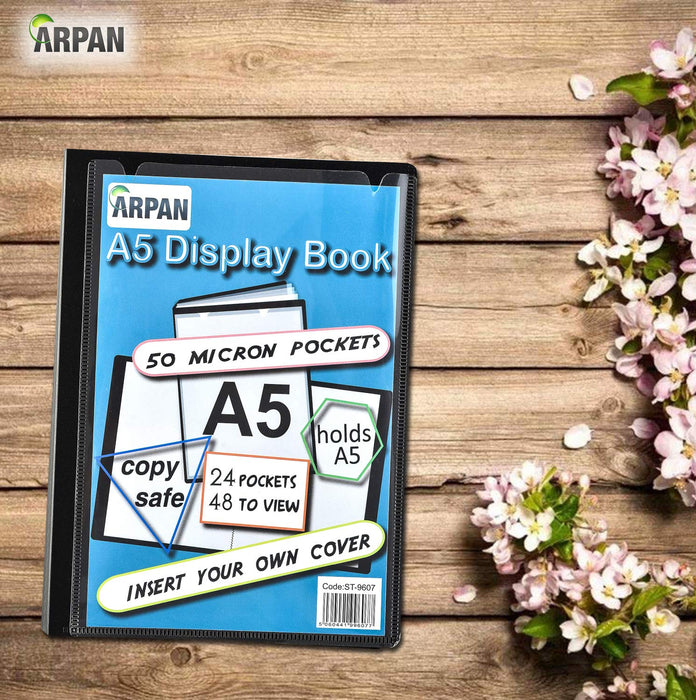 ARPAN Display Book A5 Black 24 Pockets