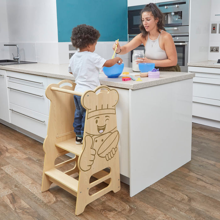 Liberty House Toys Stool KHM2 Wood 18 months - 6 years old 450 (W) x 445 (D) x 980 (H) mm Beige