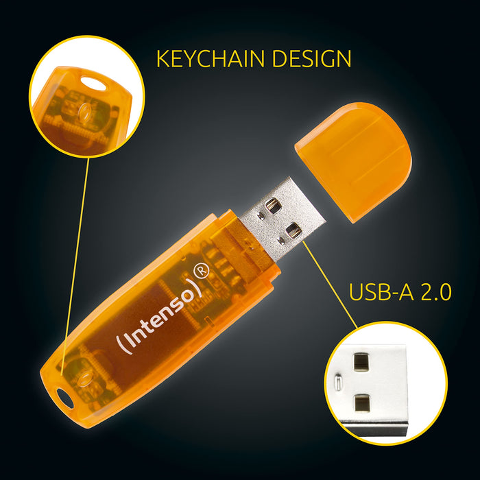 INTENSO USB Flash Drive 3502492 Orange 64 GB Pack of 2