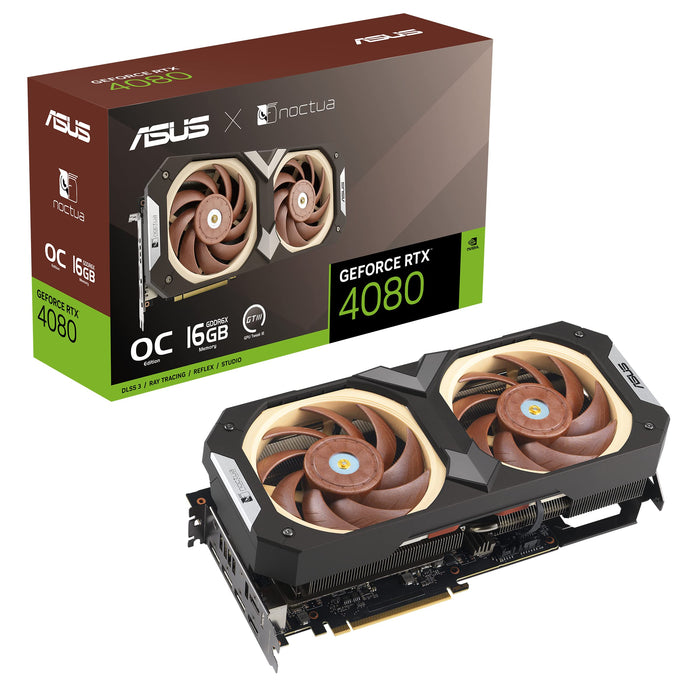 ASUS GeForce RTX 4080 Noctua Edition - OC Edition - graphics card - GeForce RTX 4080 - 16 GB GDDR6X - PCIe 4.0 - 2 x HDMI, 3 x DisplayPort