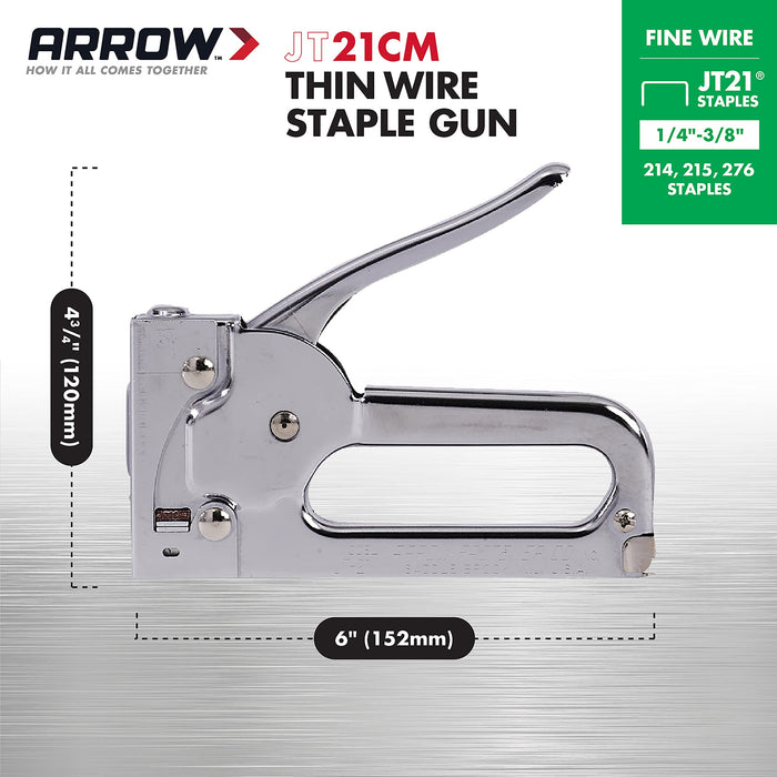 Arrow JT21C Staple Gun Tacker Silver