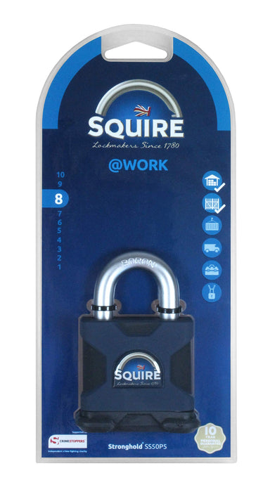 SQUIRE Padlock SS50P5 Hardened Borron Alloy