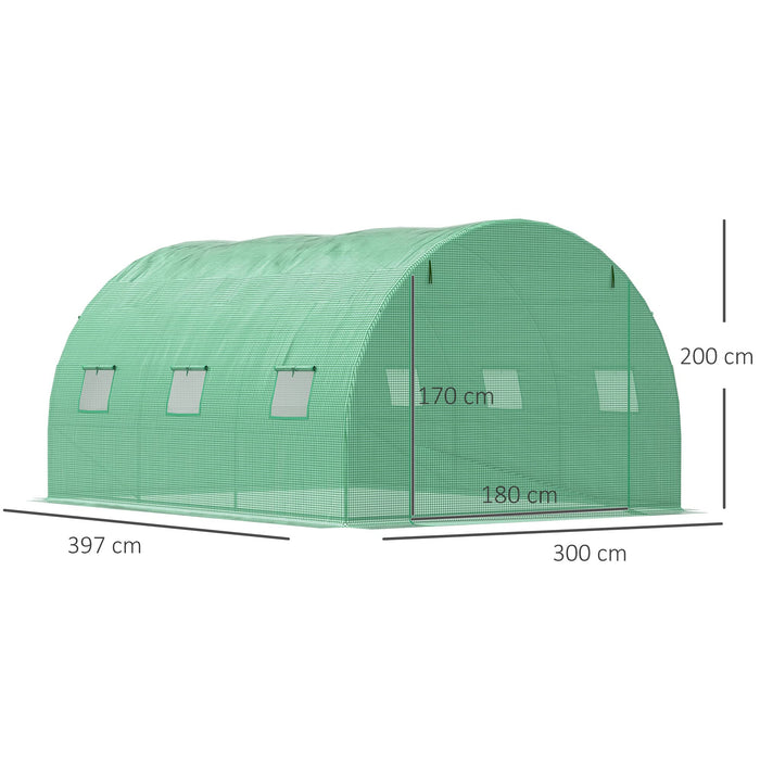 OutSunny Polytunnel Greenhouse 397 (L) x 300 (W) x 200 (H) cm