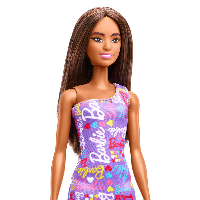 Barbie Biracial Doll Pink Logo Print Dress w/Sandals /GBK92-HGM57