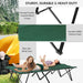 OutSunny Foldable Cot Bed 193Lx125Wx40H cm-Black/Green