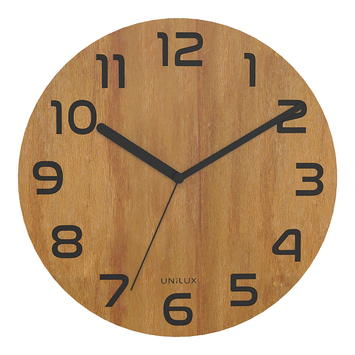 Unilux Clock Palma Black Wood Bamboo 30 cm