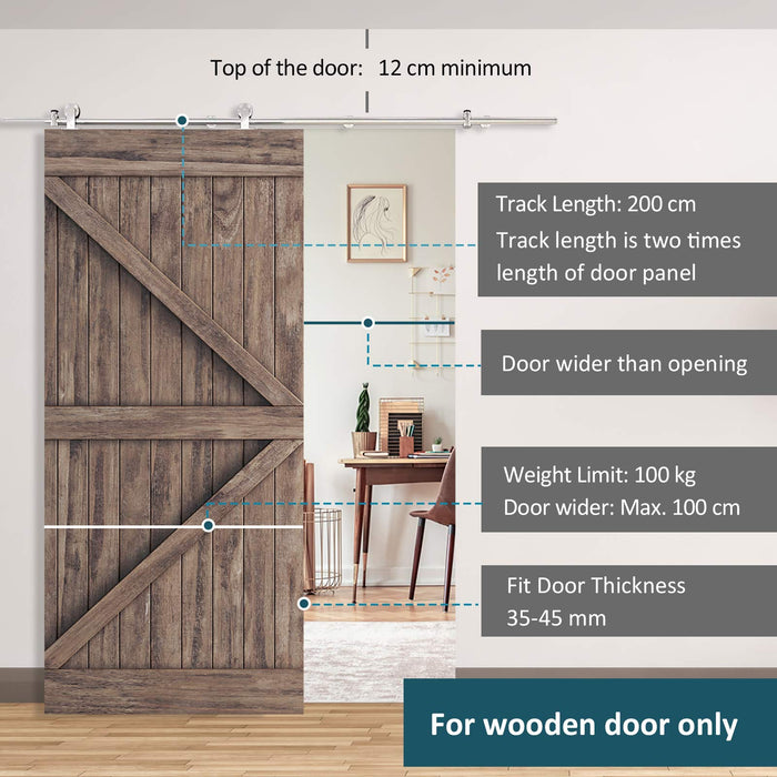 HOMCOM Sliding Door Kit Silver 25 x 0 mm