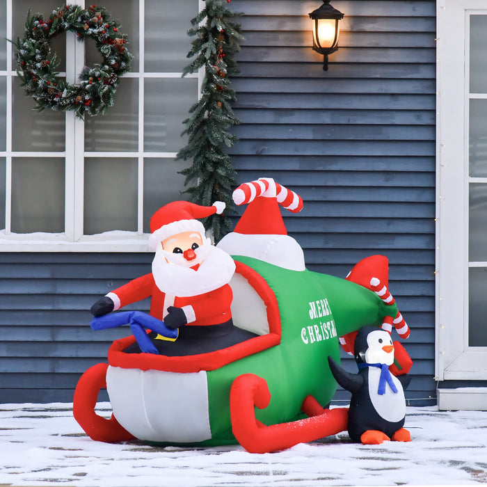 HOMCOM Christmas Santa Claus Inflatable Red 120 x 120 cm