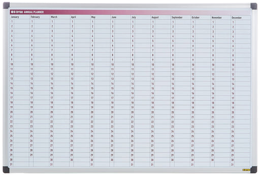 Bi-Office Annual Planner Magnetic 90 (W) x 60 (H) cm Multicolour