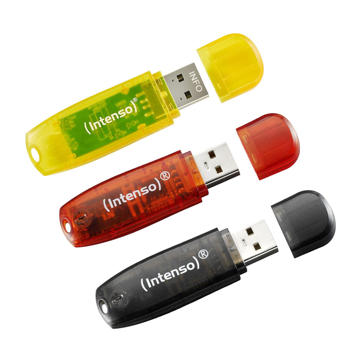 INTENSO USB Flash Drive 3502483 Black, Red, Yellow 32 GB Pack of 3