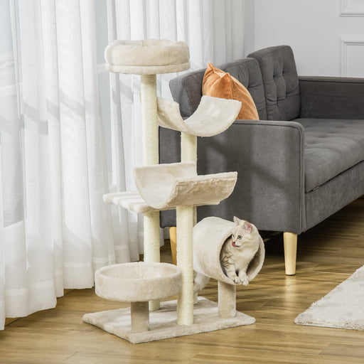 PawHut Cat Tree Beige 400 mm x 500 mm x 1050 mm