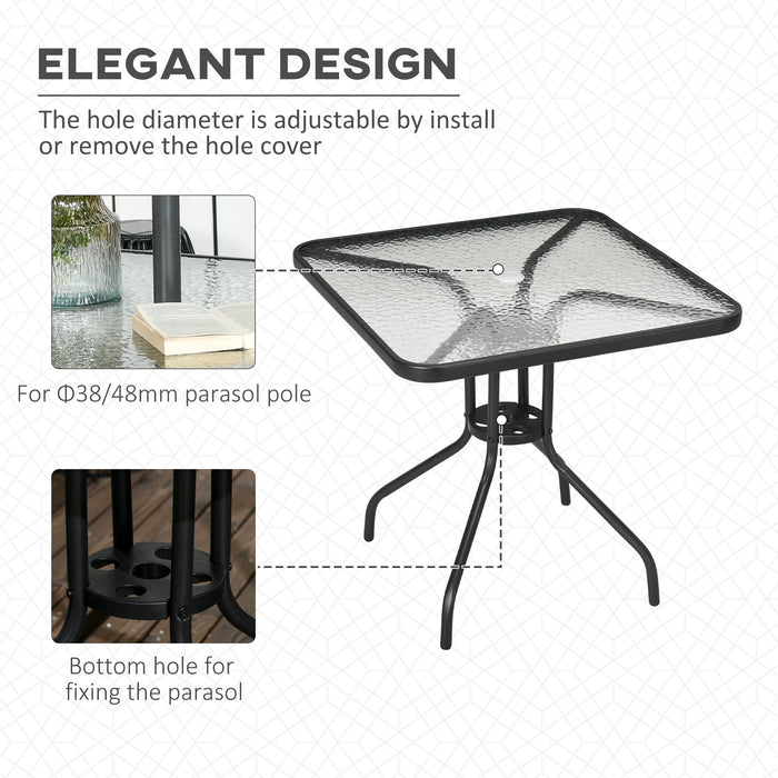 OutSunny Table 84B-661 Steel,Tempered Glass 760 x 760 x 720 mm