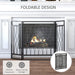 HOMCOM Fireplace Screen Metal Black