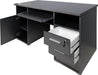 GERMANIA Home Office Desk with Anthracite Coloured Melamine Top and 3 Lockable Drawers 484 1,450 x 700 x 750 mm