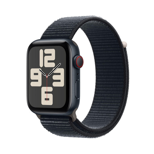 Apple Watch SE (GPS + Cellular) - 2nd generation - 44 mm - midnight aluminium - smart watch with sport loop - textile - midnight - wrist size: 145-220 mm - 32 GB - LTE, Wi-Fi 4, Bluetooth - 4G - 33 g