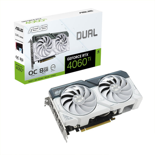 ASUS Dual GeForce RTX 4060 Ti 8GB - White OC Edition - graphics card - GeForce RTX 4060 Ti - 8 GB GDDR6 - PCIe 4.0 - HDMI, 3 x DisplayPort - white