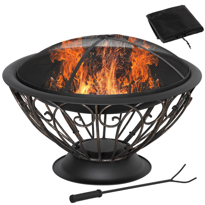 OutSunny Firepit 842-273V00BK Metal, PL (Polyester)