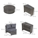 OutSunny Set Outdoor Rattan Furniture Polyester Grey