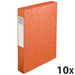 Exacompta Filing Box 16015H A4 Orange 600gsm Pressboard 25 x 33 cm Pack of 10