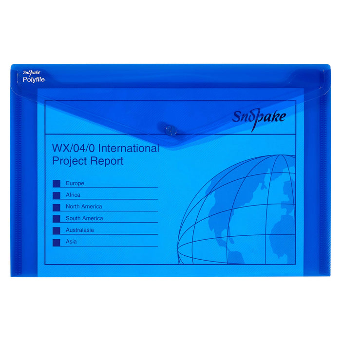 Snopake Polyfile Document Wallet 10088 Foolscap PP (Polypropylene) 35.5 (W) x 24 (H) cm Assorted Pack of 5